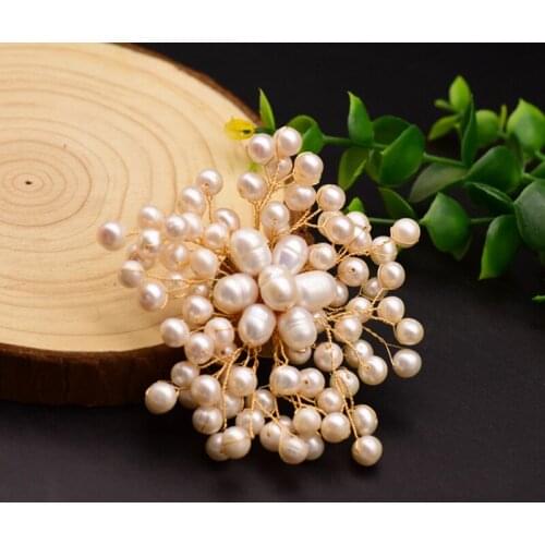 Natural Fresh Water Baroque Pearl Brooches For Women Party Wedding Pins Brooches Handmade Delicate Luxury Jewellery Accessories