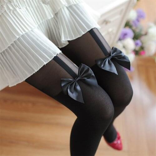 YSDNCHI New 2020 Women Sexy Tights Black Pantyhose Bow Style Comfortable Tights Highly Fashionable Stockings Patterned Pantyhose