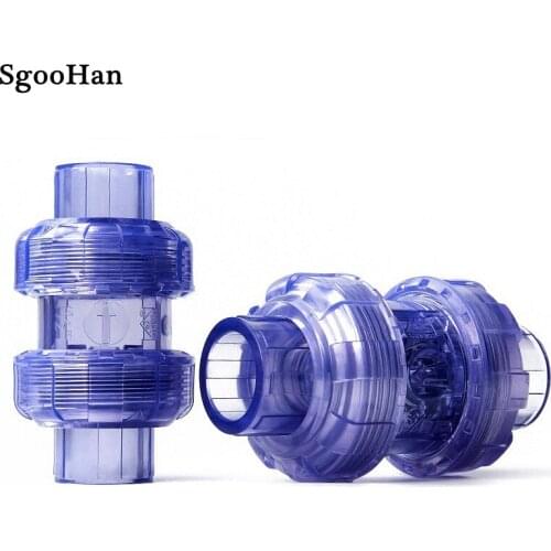 1PC 20mm~63mm UPVC Check Valve Transparent PVC Pipe Fittings Garden Irrigation System Aquarium Fish Tank Non Return Connectors