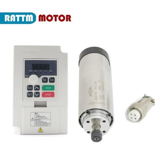 Quanlity CNC Router 0.8KW Air Cooled Spindle Motor 800W ER11 220V runout-off 0.01mm 24000rpm 4 Ceramic bearing &1.5KW Inverter