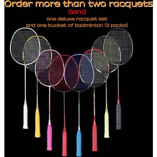 Professional Super Light Carbon Fiber Badminton Racket Strung Max 24LBS 3U Rackets Indoor Outdoor Sports Accessory Training Ra