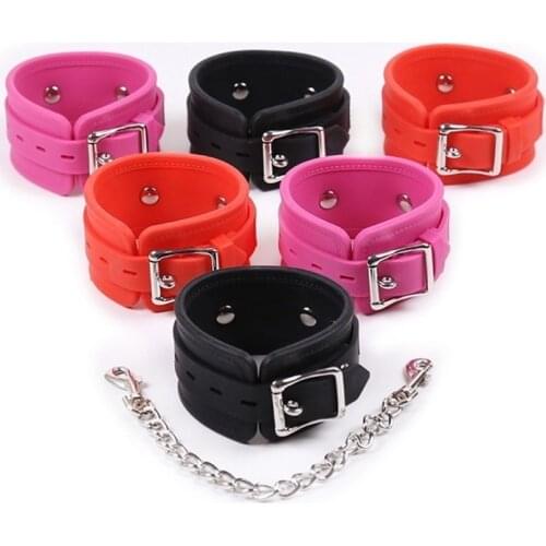 Adjustable Soft Silicone Handcuffs Ankle Cuff Restraints Bondage Sex Toy Bondage Enslave Footcuffs Couples Adult Game Products