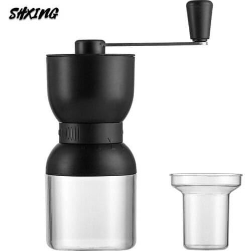 Manual Portable 4-speed Adjustment Manual Coffee Grinder Coffee Bean Grinder Ceramic Core Acrylic Drop Coffee Tool
