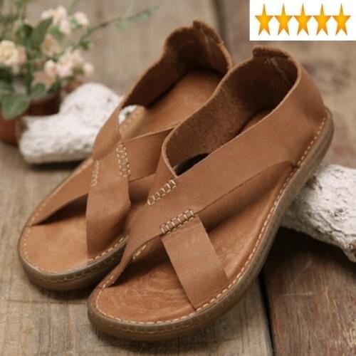 Leather Handmade Quality High Classic Slip On Men Casual Comfort Breathable Hollow Out Sandals Summer Beach Shoes