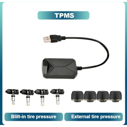 USB Android TPMS Tire Pressure Monitoring System Wireless Transmission 8 bar 116 psi Alarm System 5V Internal External