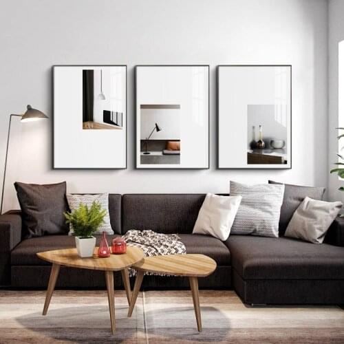 Modern White Ornaments Light Vase Picture Nordic Canvas Painting Wall Art Posters Prints Beauty Painting for Bedroom Home Decor