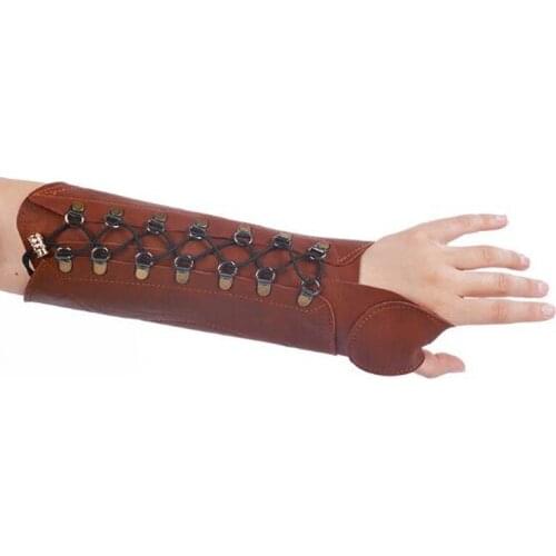 Archery Protector Finger Arm Guard Adjustable Durable PU Leather Protector Pull Arm Guard For Practice Hunting