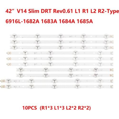 LED Backlight strip For LG 42" TV V14 Slim DRT Rev0.6 6916L 1682A 1684A 1683B 1685B LC420DUH PG F1 42LY970H 42LB700V 42LB671V