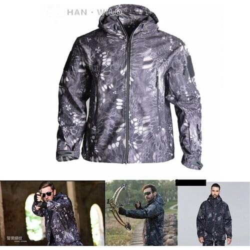 TAD New Shark Skin Outdoor Hunting Camping Waterproof Windproof Jacket Softshell Jacket+pants Camouflage Men Tactical Sets