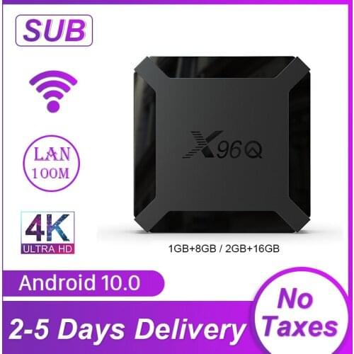 X96Q SUB Allwinner H313 Android 10.0 TV Box 1G 8G 2G 16G Smart TV Box Android X96Q 2.4G WiFi 4K H.265 Media Player Set Top Box