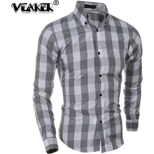 Мужские клечатые рубашки VEAKER China At AliExpress