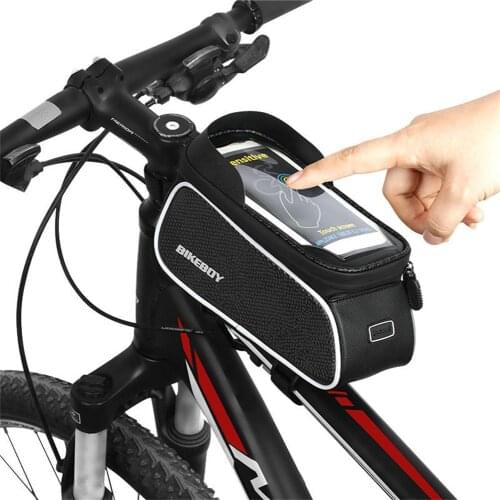 Rainproof Bicycle Bag Frame Front Top Tube Cycling Bag Reflective 6.5in Phone Case Touchscreen Bag MTB Bike Accessories