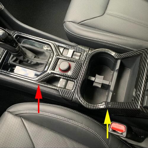Carbon Fiber Interior Gear Shift Panel Cup Holder Cover Trims For 2019-2020 Subaru Forester SK (LHD & RHD)
