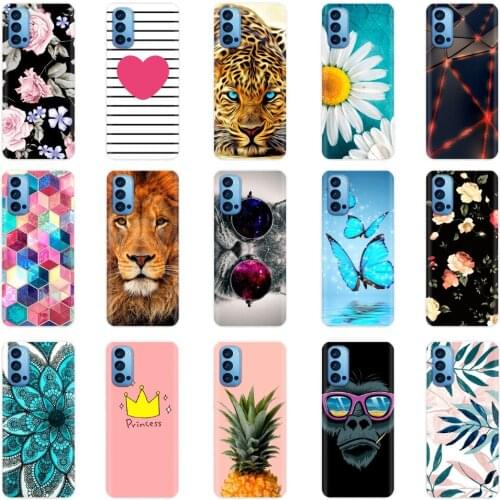 For OPPO Reno 4 Pro phone back Case Silicone Soft Tpu cover case for OPPO Reno 4 Pro 5G bumper cartoon protective Etui Fundas
