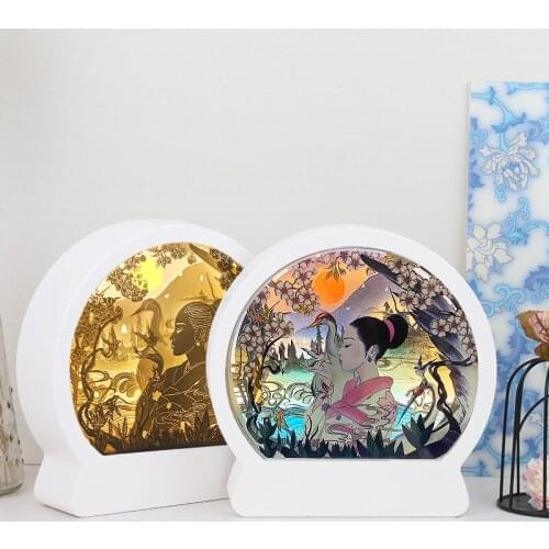 Japanese ukiyo light and shadow paper carving lamp night lamp decorative ornament desk lamp creative gift customization