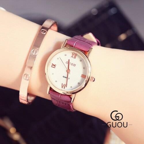 Womens Quartz Watch Womens Fashion Rhinestone Leather Dress Watch Womens Office Quartz Clock montre femme orologio donna
