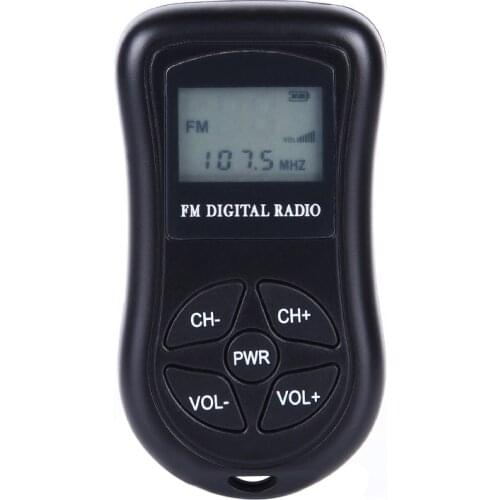 LCD Display Personal Mini Digital FM Radio with Earphone Lanyard Portable Digital FM Radio