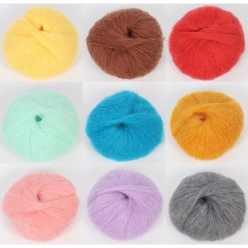 1PC craft Mohair Yarn soft Baby Wool Yarn 25g/ball Crochet Hand Knitting Supplies Skin-friendly 1 Roll Knitting Plush yarn