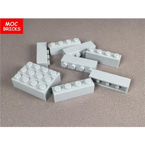 100pcs/lot MOC Bricks Light gray Bricks 1X4 fit with 3010 DIY Educational Building Blocks Action Figure Dolls Toys Children gift