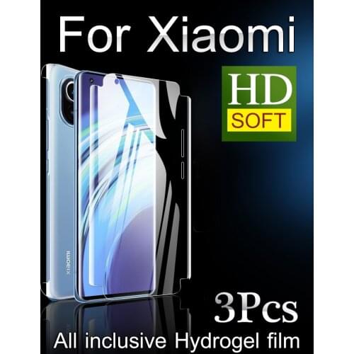 3 In 1 Full Coverage Mi 11Ultra Front Back Screen Protector For Xiaomi 10Ultra 10Pro Hydrogel Film Xiaomi10Lite Mi11Pro 11Lite
