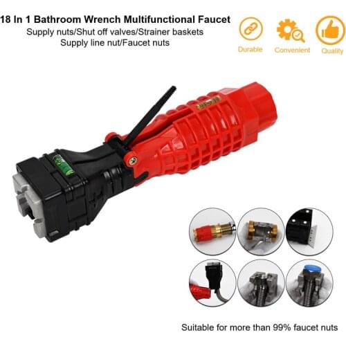 18 In 1 Bathroom Hand Wrench Multifunctional Faucet Level Detection Anti-slip Kitchen Sink Repair Plumbing Quick Installation