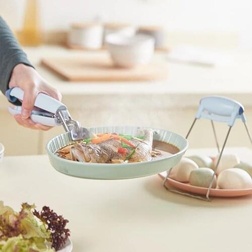 2PCS/Set Anti-scalding Dish Clamp Bowl Holder Clip Hot Dish Tongs Gripper Silicone Pot Plate Bowl Kitchen Handle Clip Retriever