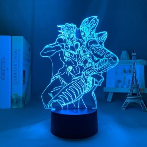 3d Lamp Anime JoJo Bizarre Adventure for Bedroom Decor Light Birthday Gift for Him JoJos Bizarre Adventure Led Light Manga