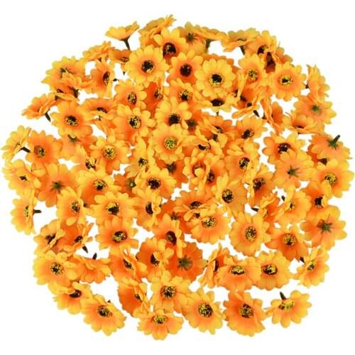 4.5cm Artificial Silk Sunflower Head Fake Flower For Wedding Party DIY Wreath Scrapbooking Headdress Gift Box Decoration
