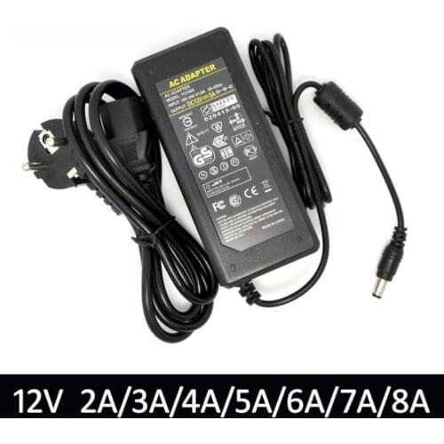 Power Supply Changer Transformer Adapter AC110-240V To DC 12V 2A/3A/4A/5A/6A/7A/8A SMD Living Room Epistar 50 AC For LED Strip