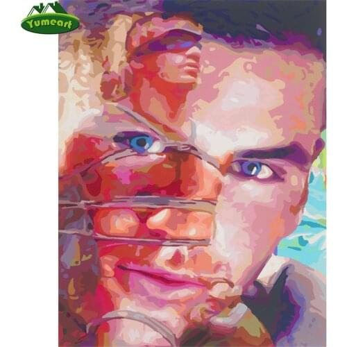 Gay Men Diamond Painting By Number 5D Diamond Art Embroidery Crystal Rhinestones Pasted Abstract Portrait DIY Diamond Mosaic Kit