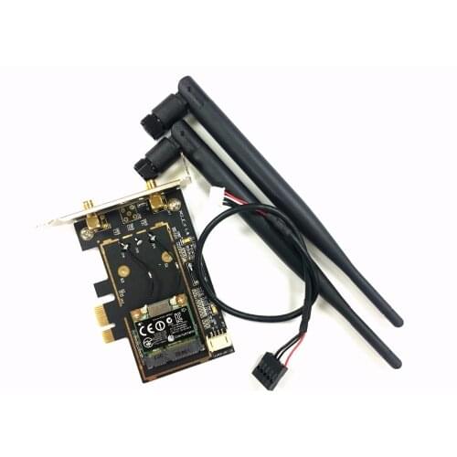 Atheros AR5B22 Bluetooth 4.0 wifi 300M Desktop Mini PCIe to PCIx Desktop Adapter with 2pcs Antenna network card short bracket