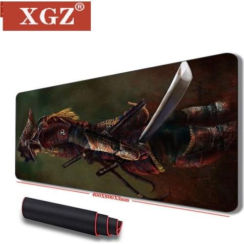 XGZ Japanese Style Big Samurai Mouse Pad with Knife 300*700/800*300/900*400 Seaming, Keyboard Mat, Desk Mat Xxl Non-slip Rubber