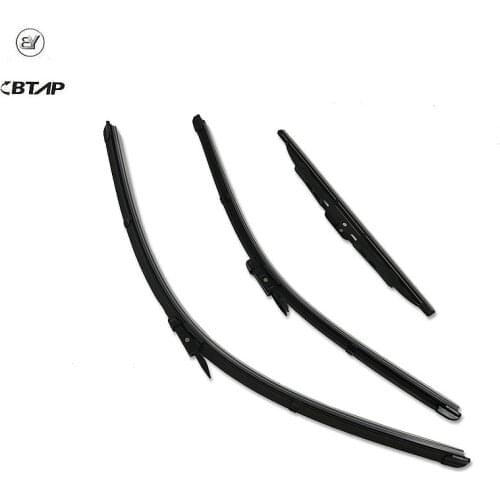 BTAP 24''+19''+12'' For Audi A3 2003-2013 Wiper Blades New Combo Silicone Rubber Boneless Windscreen Windshield Wipers