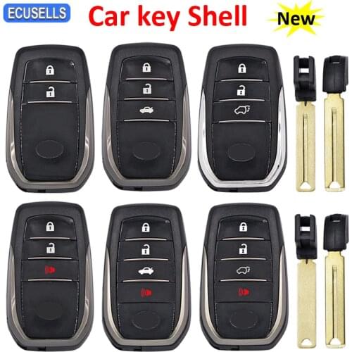 2/3/4 Buttons Remote Car Key Shell Case Housing For Toyota Fortuner Prado Camry Rav4 Highlander Crown TOY12 Uncut Blade