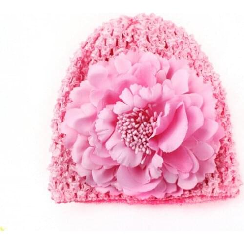 2018 Girls Baby Hat Crochet Handmade Photography Props Flower Knitted Beanies Toddler Girls Dot Baby Accessories Spring Caps
