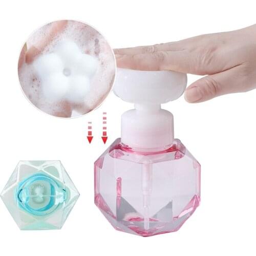 300ML Flower Shape Foam Foaming Pump Liquid Soap Dispenser PlasticTransparent Empty Bottle Shower Lotions Bathroom Supplies