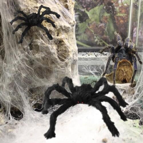 Horror Giant Black Plush Spider Halloween Party Decoration Props Kids Children Toys Haunted House Decor for Party or Halloween