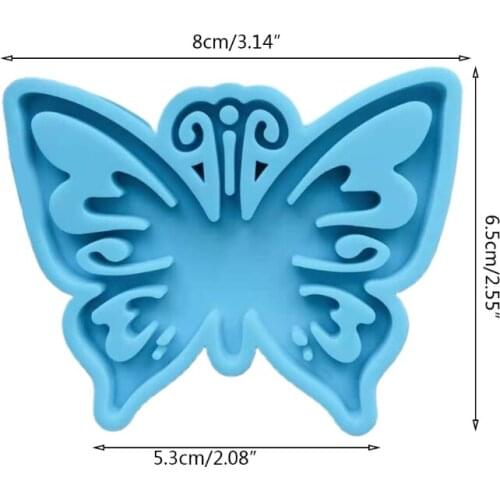 DIY Crafts Making Tool Key Chain Epoxy Resin Mold Handmade Butterfly Shape Keychain Casting Silicone Mould W0YA