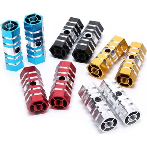 1Pair Aluminum Alloy Pegs Cycling Bicycle Bike Rear Foot Peg Stunt Six Axle Bicycle Components Parts