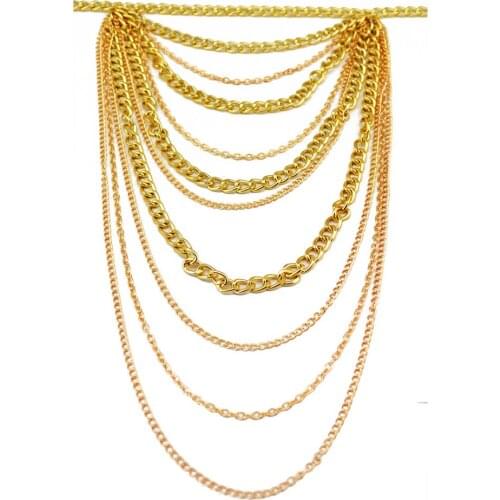Cool Girls Multi Chain Golden Necklace Arm Shoulder Body Chain Jewelry