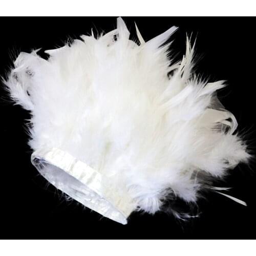 2/5/10 meters White Turkey Marabou Feather Fringe Trims 10-15CM Natural Feather Ribbon For Wedding Dress Sewing Accessories