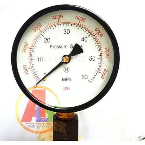 60MPA pressure gauge for S60H diesel injector nozzle tester, common rail injector tester tool