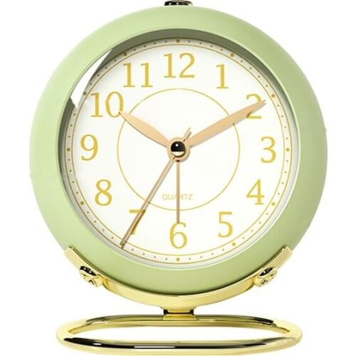 Retro Style Metal Alarm Clock Round Desktop Alarm Clock Bedside Alarm Clock Desktop Decoration