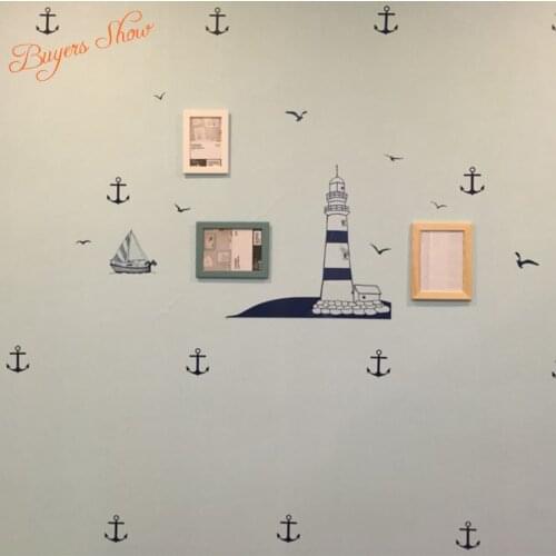 Set of 28pcs Anchor Wall Decals Nautical Decor Boy Wall Decals Art Boat Anchor Sailboat anchor Kids Bedroom Bathroom Nursery