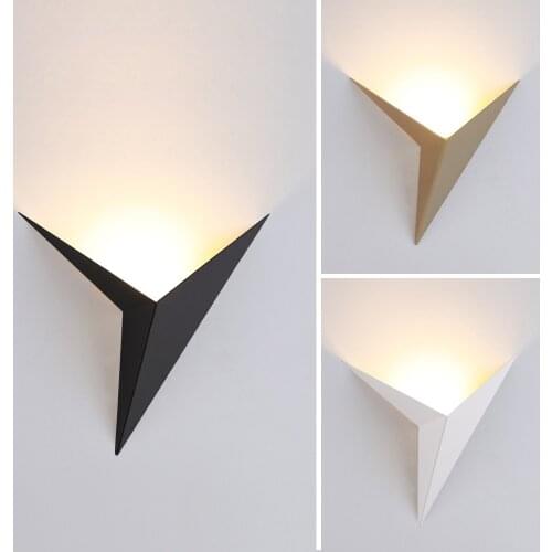 Modern Minimalist Triangle Shape LED Wall Lamps Nordic Style Indoor Lighting Wall Light Living Room Lights 3W Simple Lighting