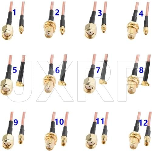 SMA Male Female to MMCX Male Female Angle 90 Degree / Striaght RG316 Coaxial Jumper Pigtail Cable For PFV RC Parts
