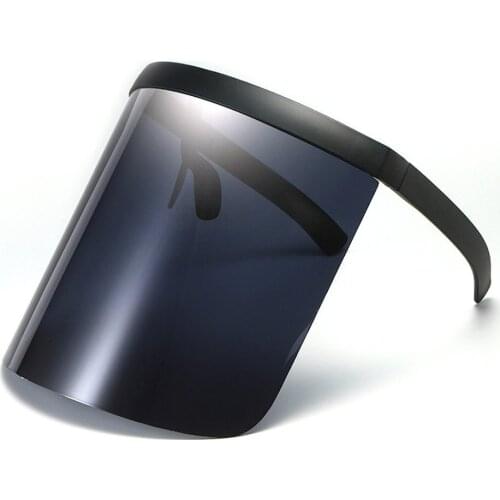 Vintage Oversize Shield Visor Sunglasses Women Flat Top Mask Mirrored Shades Men Windproof Eyewear Fashion big Sunglasses NX