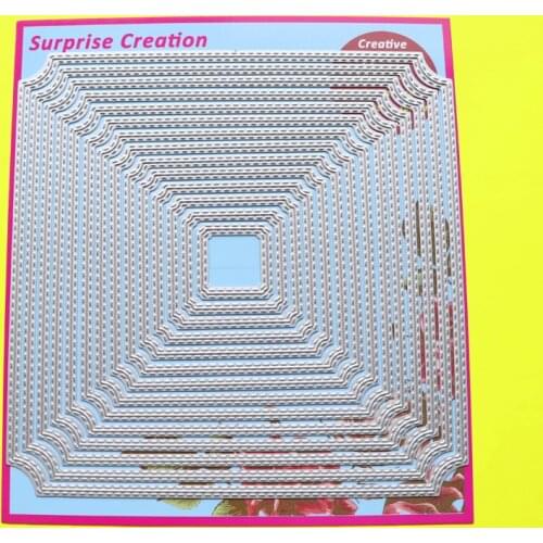 Cutting Dies 6x6" Stitch Curve Corner Square Scrapbook Cardmaking DIY Paper Craft Surprise Creation