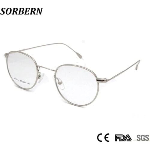 Stainless Steel Ultralight Eyeglasses Optical Glasses Frame Round Women Spectacles Men Eyewear Prescription Lentes Opticos Mujer