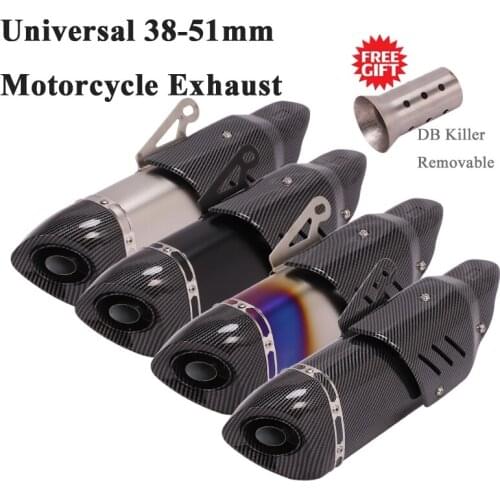 Universal Motorcycle 51mm Exhaust System Pipe Escape Modify Muffler DB Killer For DUKE RC390 Z900 CBR650 MSX125 R6 Scrambler 821